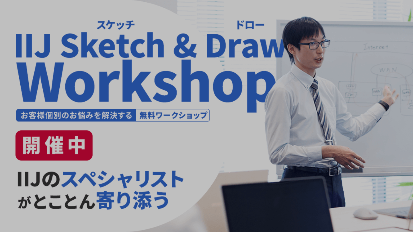 IIJ Sketch & Draw Workshop お客様個別のお悩みを解決する無料ワークショップ 開催中 IIJのスペシャリストがとことん寄り添う